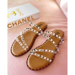 Hey Girl Beach Please Clear Sandals